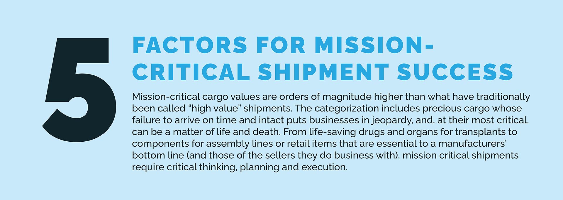 5 Factors for Mission-Critical Shipment Success